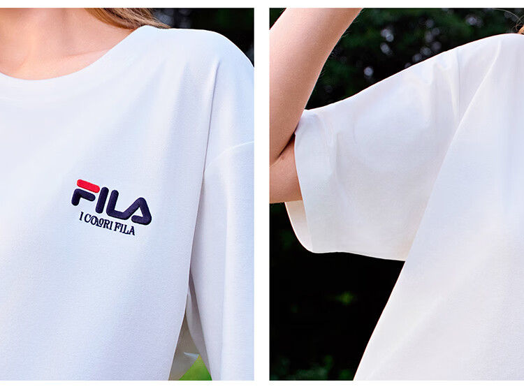 FILA 2026 Summer Moisture-Wicking Quick-Dry Couple Short Sleeve T-Shirt Fashionable Round Neck Casual Sun Protection Top 37