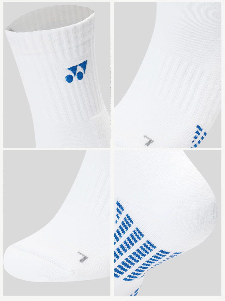 YONEX Badminton Socks Running Fitness Sweat-Absorbing Breathable Professional Sports Socks Men 145045BCR White Navy Blue 13