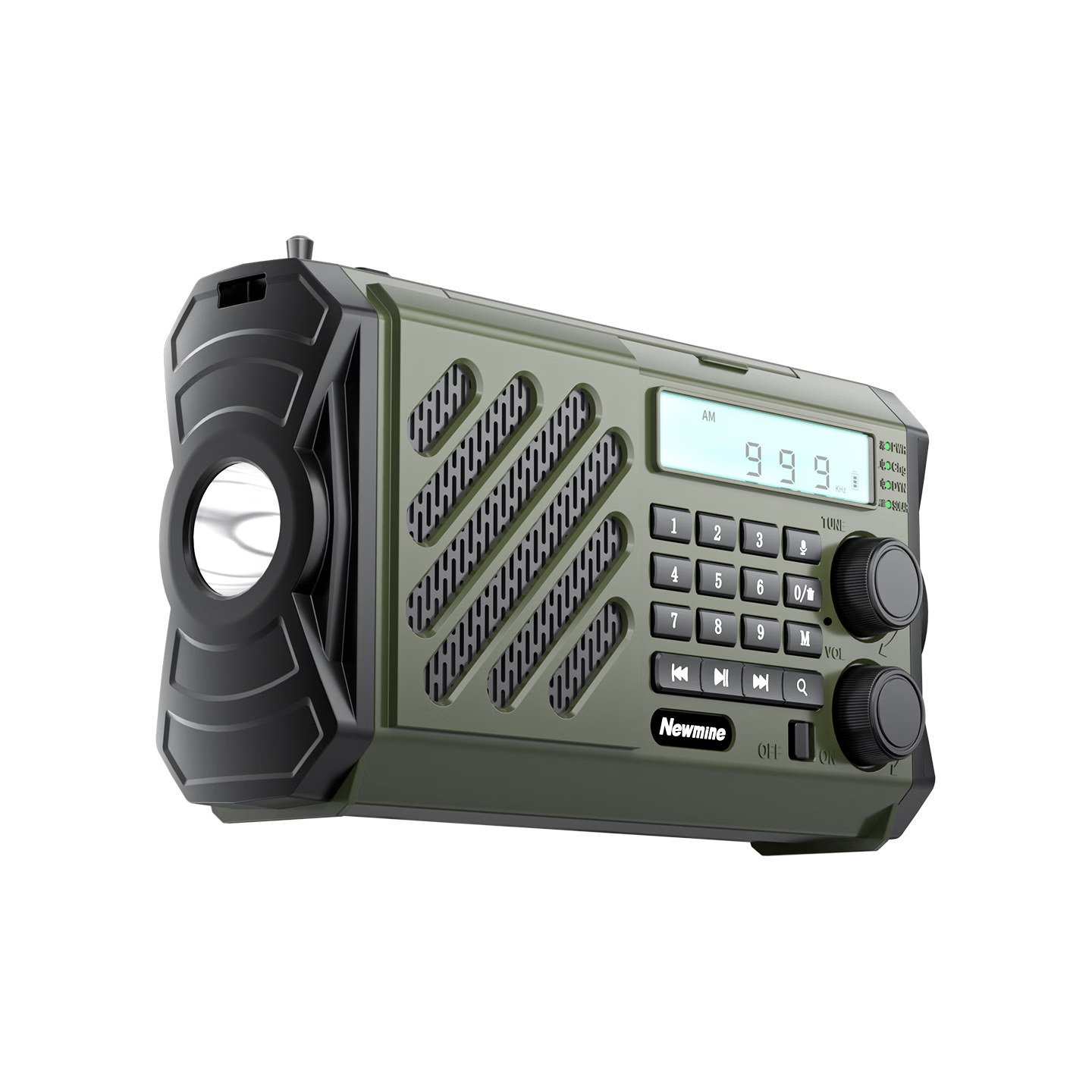Newmine N133 Emergency Preparedness Multifunctional Portable Solar Hand Crank Radio Flashlight Long Battery Life