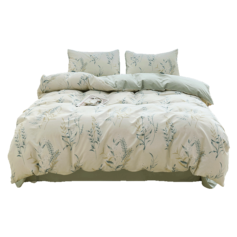 Grace A-Class Pure Cotton 7A Antibacterial Four-Piece Set 100% Cotton Double Home Bedding 1.5/1.8m Bed Fenqing