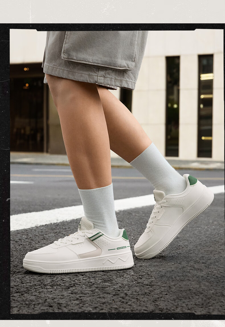 361° Men's Sports Shoes, Air Force One Retro Thick-Soled Heightening White Sneakers, Casual Versatile Skateboard Shoes, 672426611-1 12