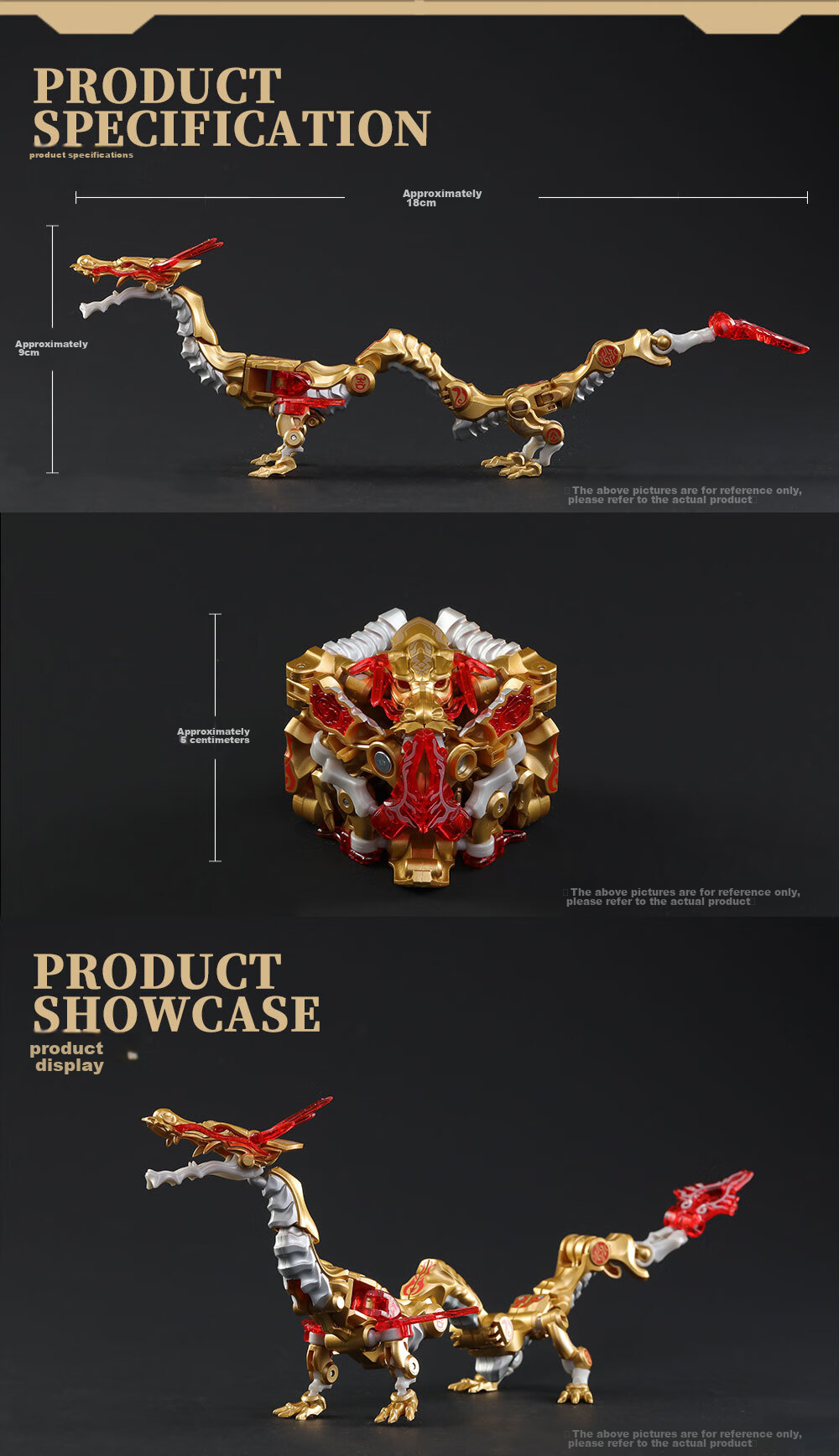 52TOYS Chinese Dragon Golden Dragon Transforming Assembly Trendy Mecha National Creation Toy for Boys over 14 Years Old, National Day Gift 2