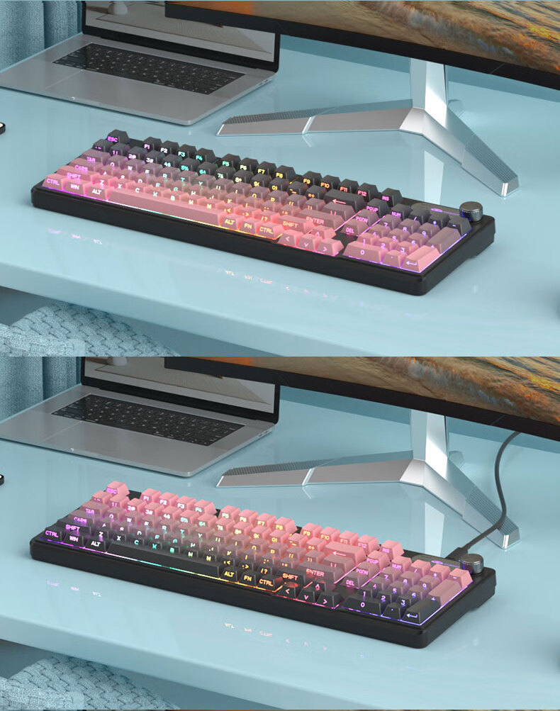 MageGee Wireless Tri-Mode Silent Computer Keyboard Business Office Gaming Membrane Keyboard Laptop Bluetooth Keyboard GK960 Red Edition Tri-Mode 4