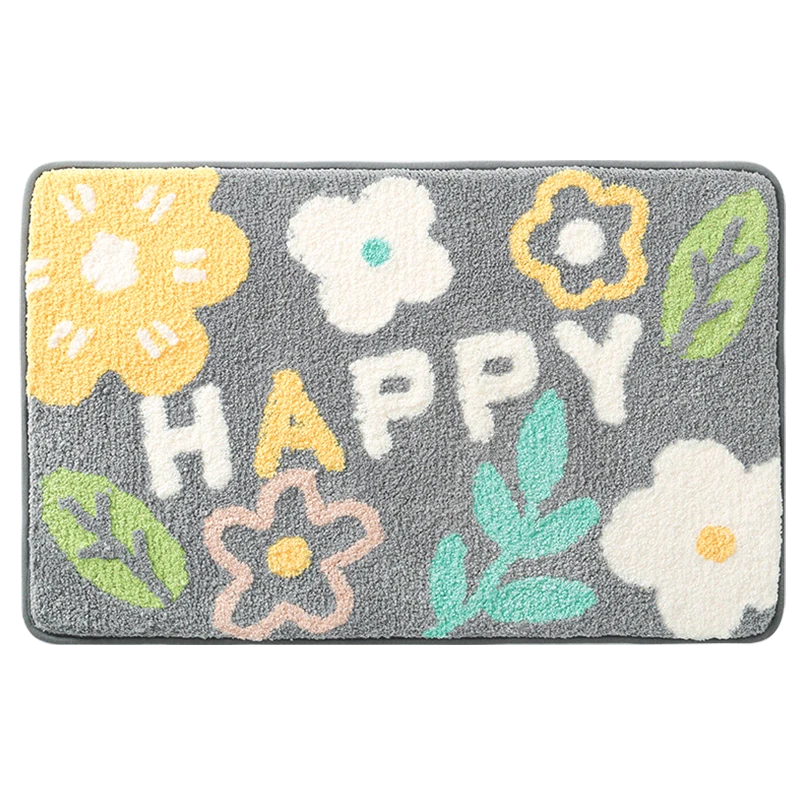 Dajiang Bathroom Mat, Toilet Entrance Absorbent Non-Slip Mat, Flocked Bathroom Floor Mat, 50x80cm