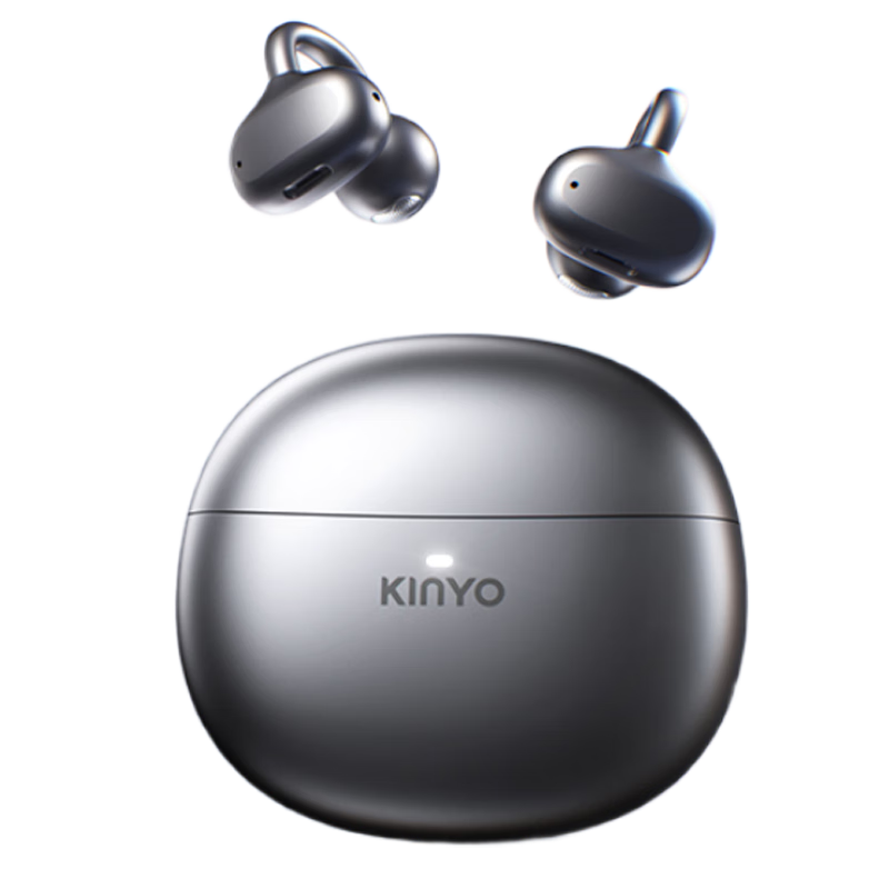 KINYO 2025 New Bluetooth Bone Conduction Open-Ear Wireless Ear Clip Headphones Long Battery Life AI Noise Cancelling Translation A5 Running Sports
