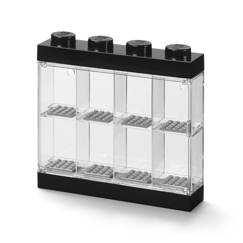 LEGO Minifigure Storage Display Box Dustproof Drawer Head Case Birthday Gift 8 Compartments Black
