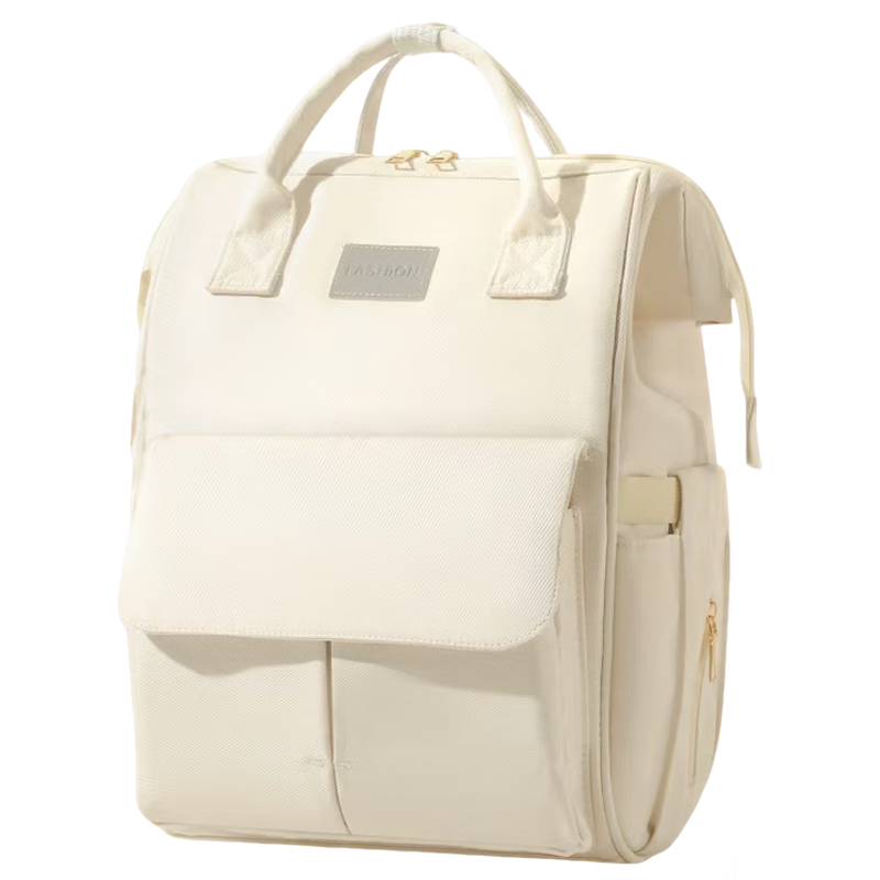 Aibao Shi Mommy Bag Multifunctional Large Capacity Maternity Backpack Lightweight Portable Work Mom Bag Off-White M419