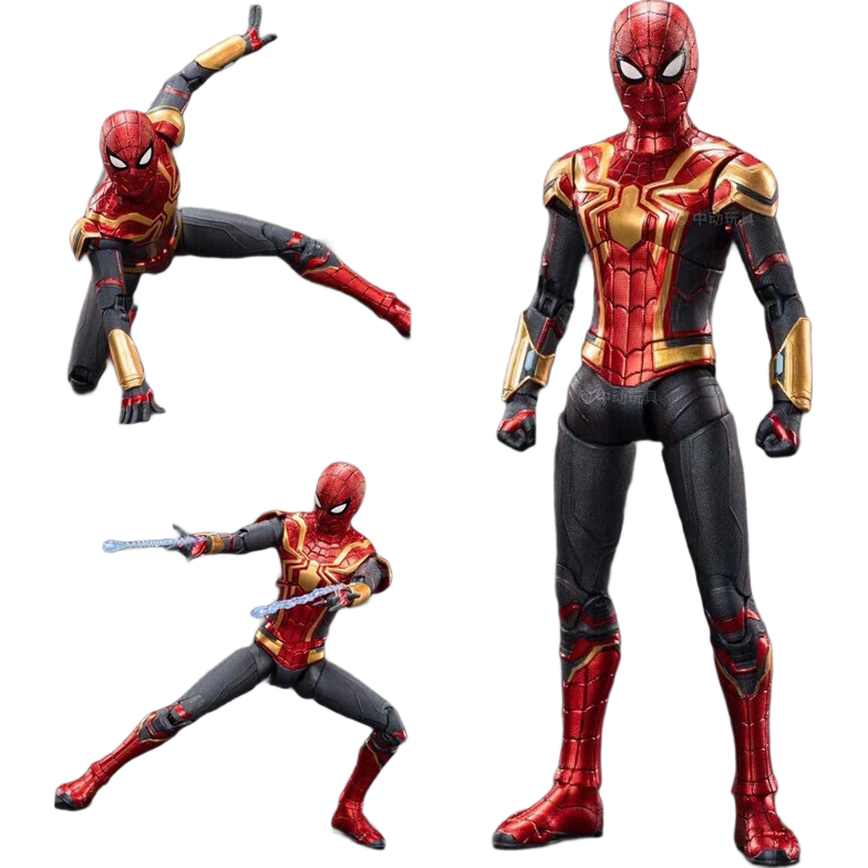 Marvel Birthday Gift, Red Gold Spider-Man Action Figure Model with Articulated Joints, Decorative Figurine for Me
