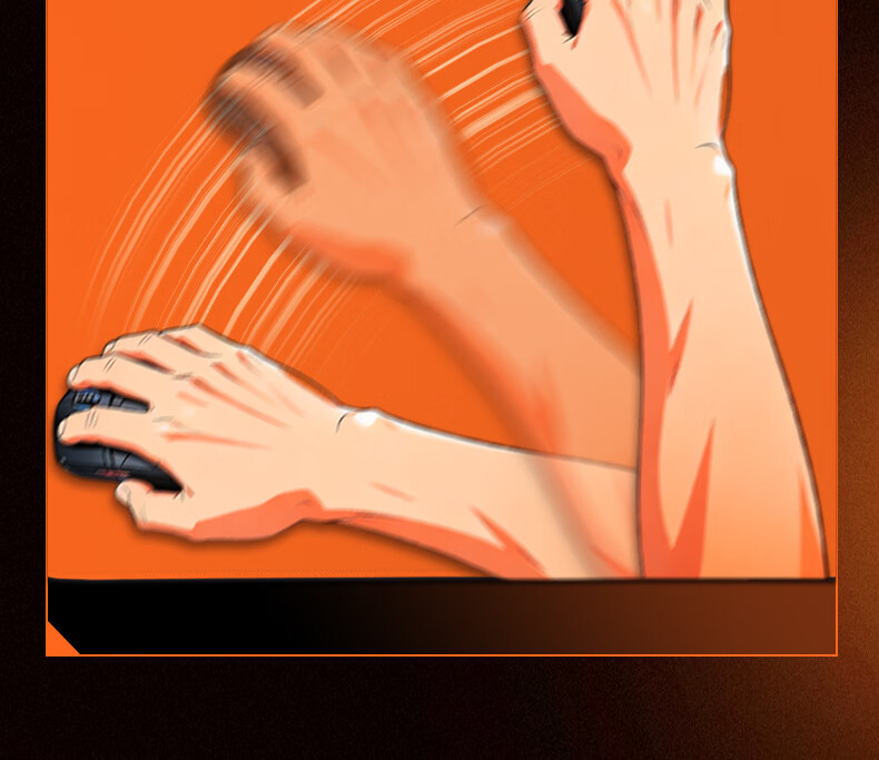 HELLFIRE Gaming Mouse Pad Ultra-Smooth Narrow Edge Large Size Tawa FPS Delta 400x350x4mm Vibrant Orange Light 5