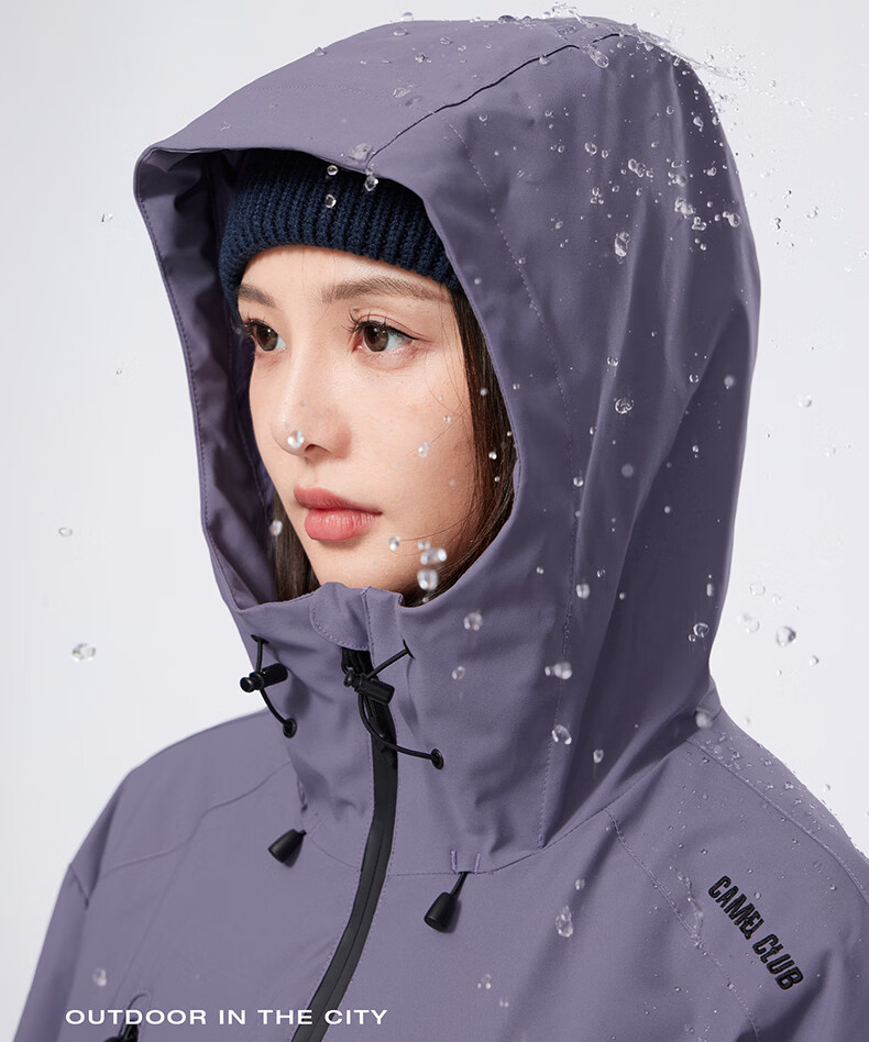 CAMEL Li Yitong Same Style Jacket Unisex Spring Autumn Water-Repellent Windbreaker Coat C35CR0L0019 Night Purple XL 4