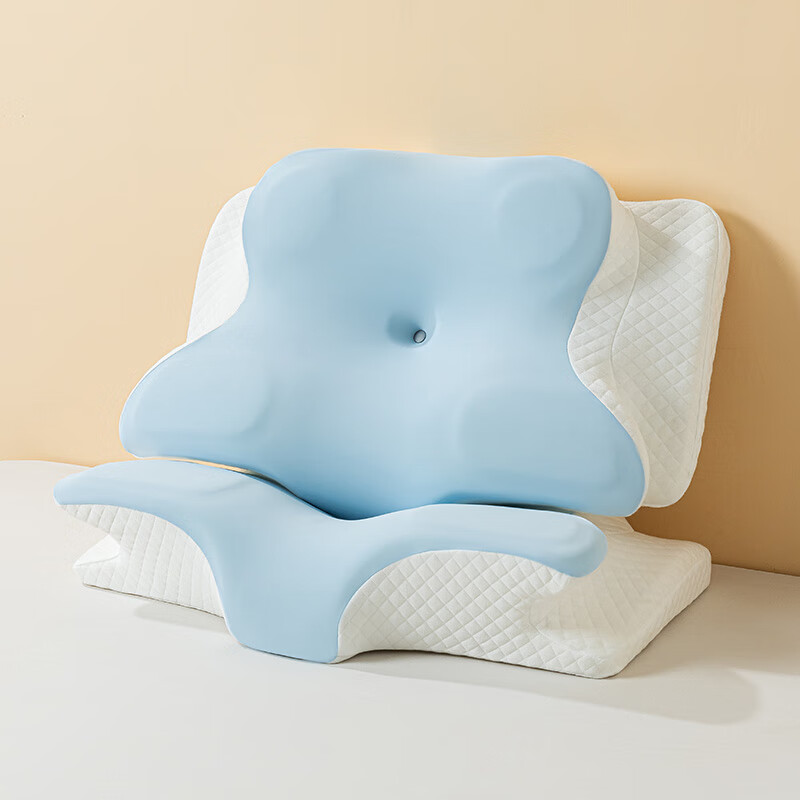 Hodo Neck Support Pillow Cervical Pillow Deep Sleep Anti-Snore Side Sleep Ergonomic Butterfly Memory Foam Blue
