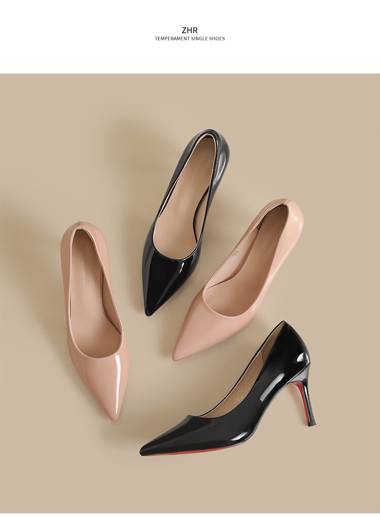 ZHR ZEZ High Heels Women 2026 New Red Sole Sexy Pointed Toe Stiletto Pumps Lightweight Girlfriend Gift Shoes for Qixi Festival 19