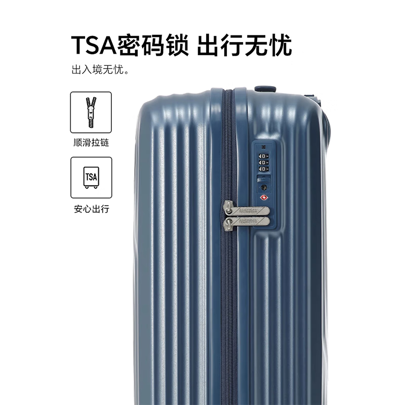 AMERICAN TOURISTER 20-inch Carry-on Luggage Men's Lightweight Trolley Travel Small Suitcase with Password Lock NM6*41001 Dark Blue