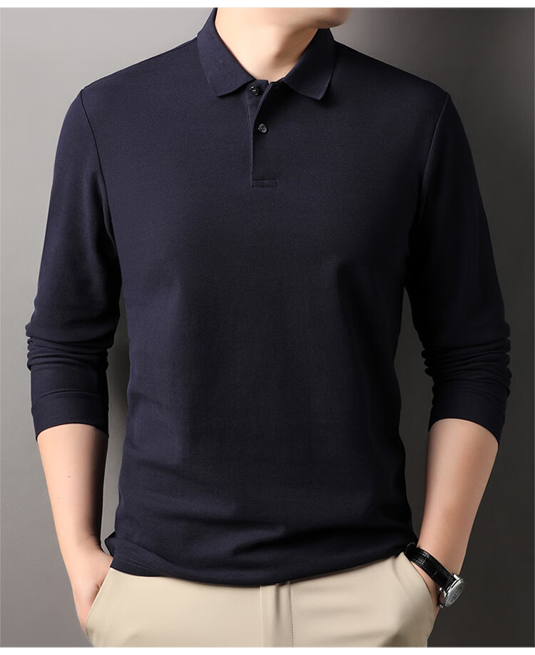 ROMON 100% Cotton Short Sleeve Men's Classic Business Polo Shirt Casual Solid Color Base Layer Black 3XL 22