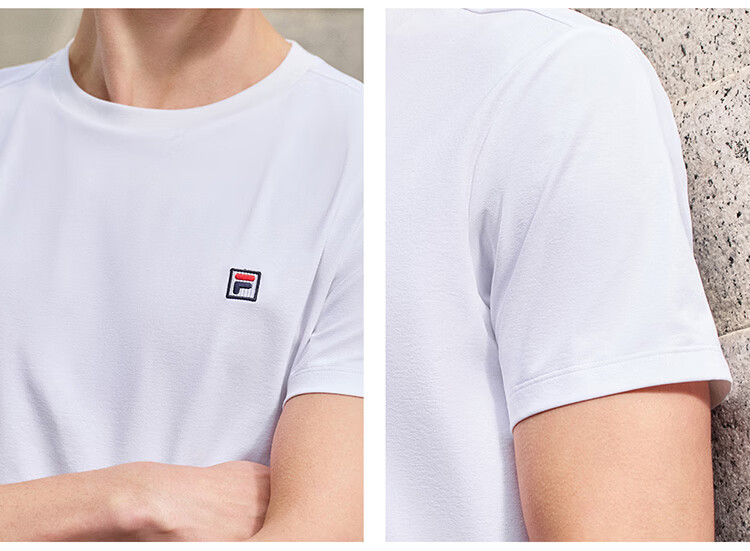 FILA Official Men's Short Sleeve T-Shirt 2026 Summer Tennis Moisture-Wicking Quick-Dry Knit Sun Protection Crew Neck Top 27
