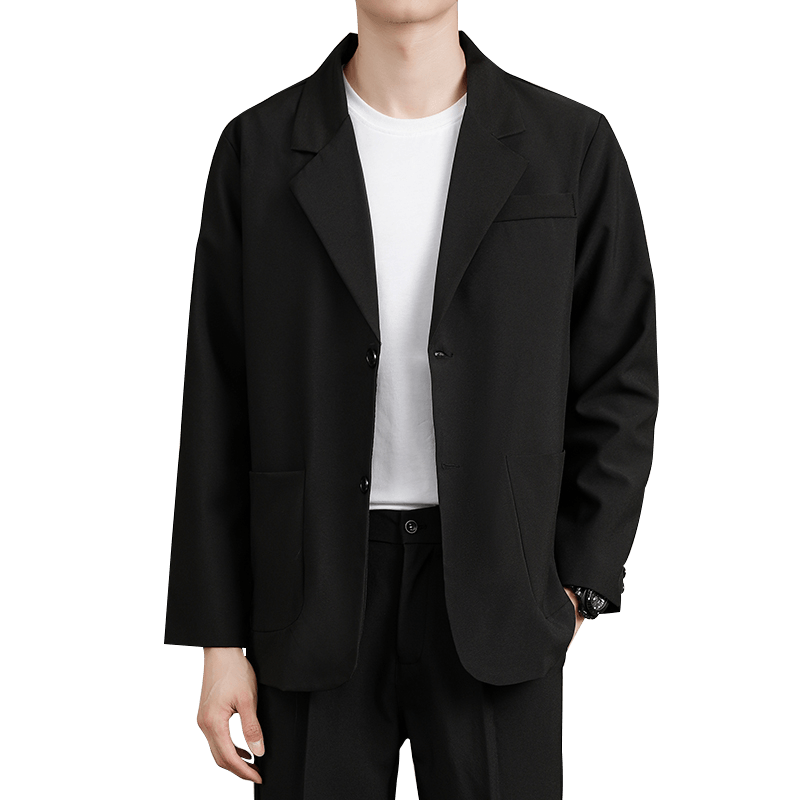 RED DRAGONFLY Men's Business Commuter Suit Jacket High Elastic Comfortable Versatile Simple Lapel Formal Blazer Black 2XL