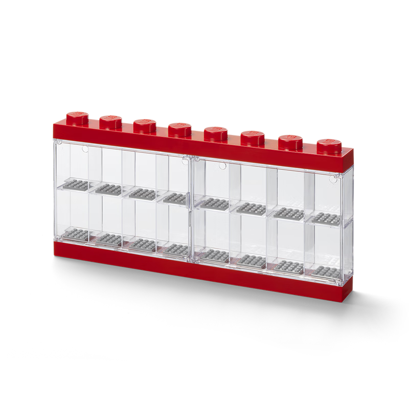 LEGO® Minifigure Storage Display Box Dustproof Head Case 16 Slots Red Birthday Gift