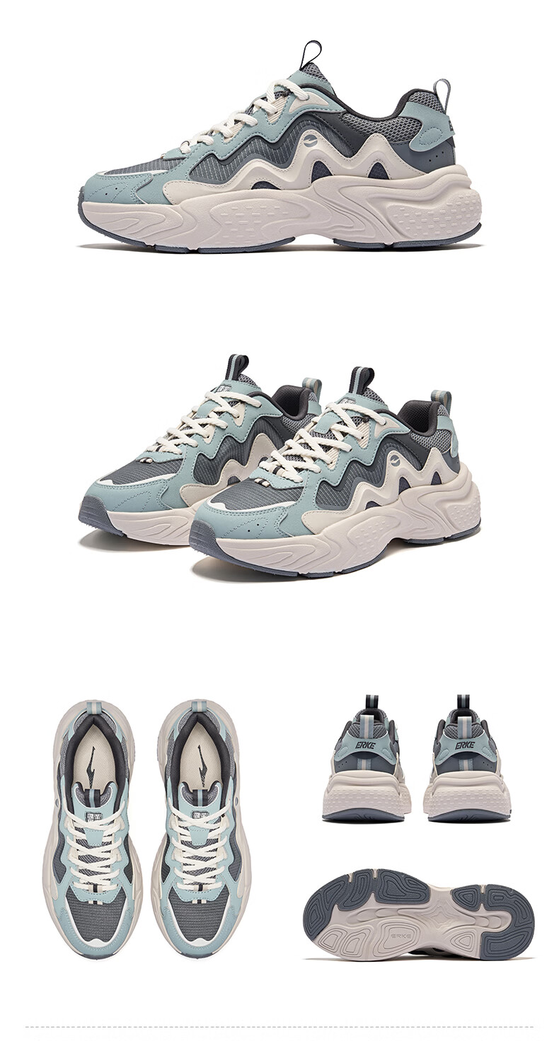 ERKE Men's Casual Shoes Sports Shoes Comfortable Versatile Soft Sole Lightweight Casual Shoes Men's Chaoyan Xilan 3 35