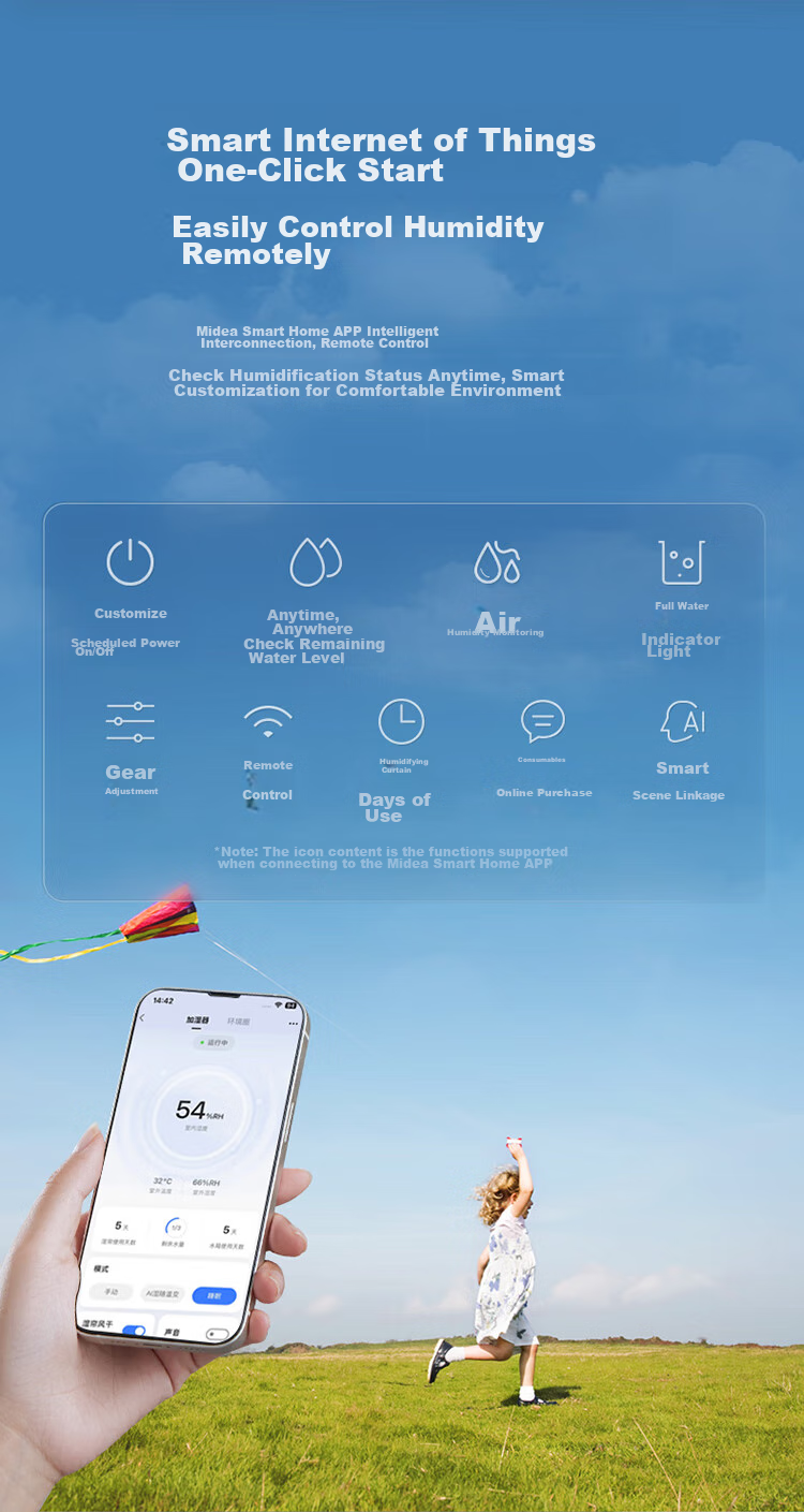Midea [Xiaolanjing 800] Price Protection, 618 Non-Water Mist Air Humidifier for Home Bedroom, Pregnant Women, Mothers And Babies, Heating, Antibacterial, Small Atomizer, Gift Subsidy SZK-1Y80 9