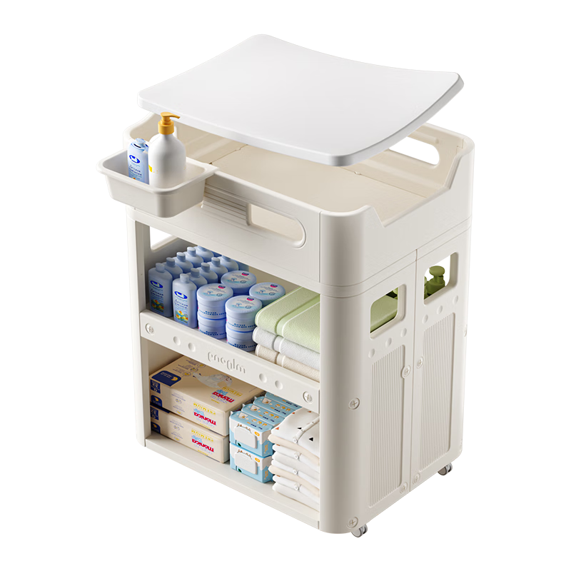 Manlong Multifunctional Diaper Changing Table Baby Care Station Baby Bathing and Storage Crib Touching Table