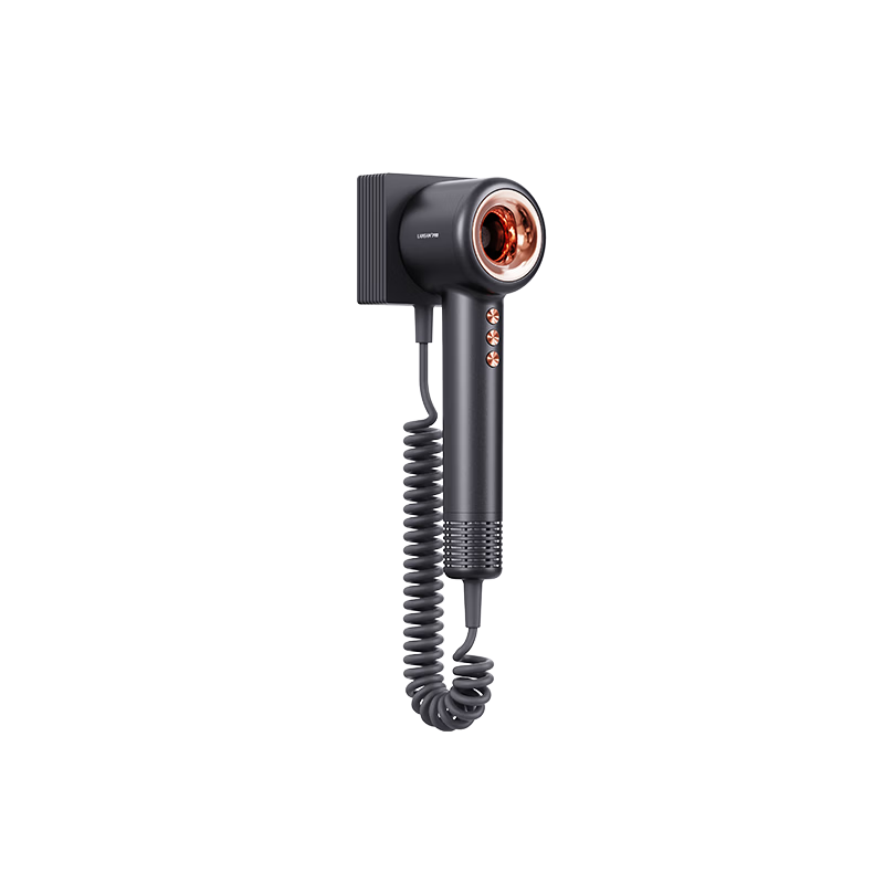 LANSAM Zero-Speed Hotel Wall-Mounted Hair Dryer for Guest Room Bathroom, High Power Quick-Dry, Small Square Box - Mist Gray