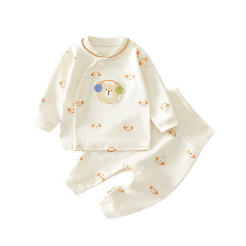 Babyprints Baby Homewear Set Unisex Pure Cotton Autumn Clothes 2-Piece Soft Underwear Music Bear 90