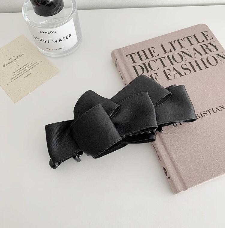 LiQing Butterfly Bow Banana Hair Clip [Black] Back of Head Hair Clamp Ponytail Vertical Hairpin Hair Clip Gift for Girlfriend Holiday Present 8