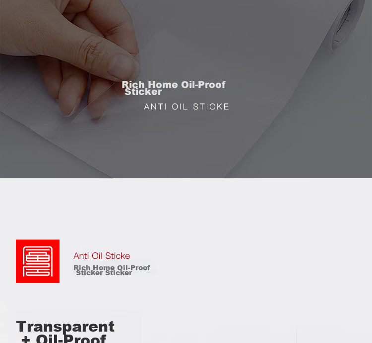 FOOJO Transparent Kitchen Oil-Proof Sticker, Heat-Resistant PET Waterproof And Moisture-Proof Cabinet Protection Film, Cupboard Sticker, 40cm*5 Meters 1