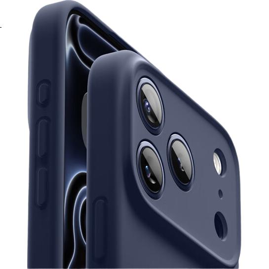 Чехол для iPhone 17 Pro Max DIVI, жидкий силикон, защита всей камеры, противоударный, темно-синий