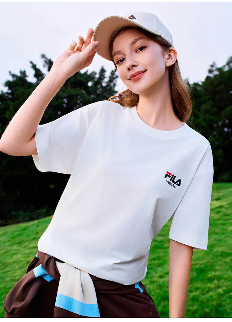 FILA 2026 Summer Moisture-Wicking Quick-Dry Couple Short Sleeve T-Shirt Fashionable Round Neck Casual Sun Protection Top 35