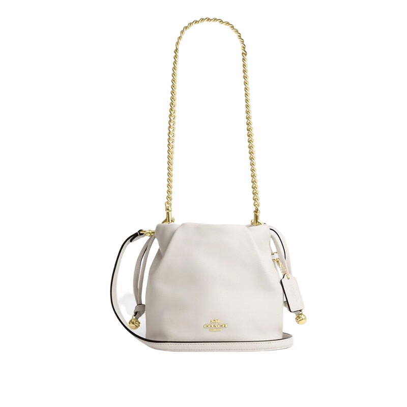 COACH Women's FAYE Quilted Drawstring Crossbody Shoulder Bag Chalk White CDB67