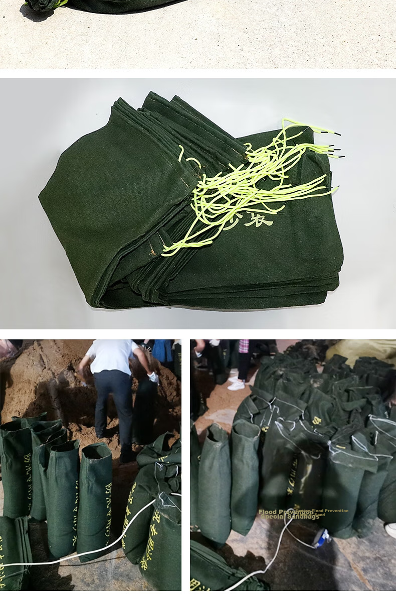 Dongxiao Flood Prevention Sandbags 50*25 without Sand, Pack of 10 with Drawstring, Waterproof Flood Control Canvas Bags for Basement Water Blocking 7
