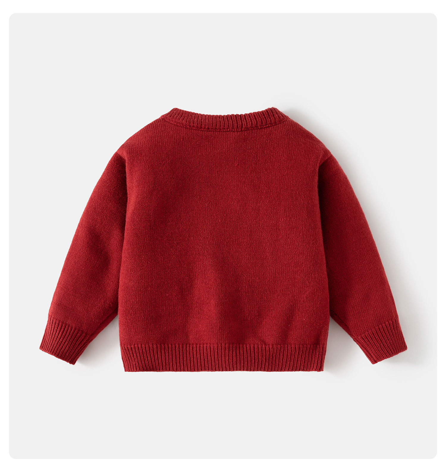 Banxidi Children's Sweater Spring and Autumn Girls' Cardigan Baby Knitwear Boys' Red Year Clothing Inner Layer Spring Jacket 8