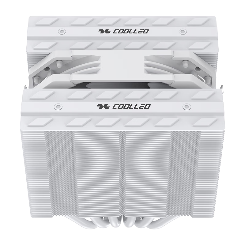 COOLLEO Yitian FF135 White Edition Dual Tower 6 Heat Pipe CPU Air Cooler 135mm High Tower Desktop Case Full Reflow Soldering FDB Silent Fan Cooling