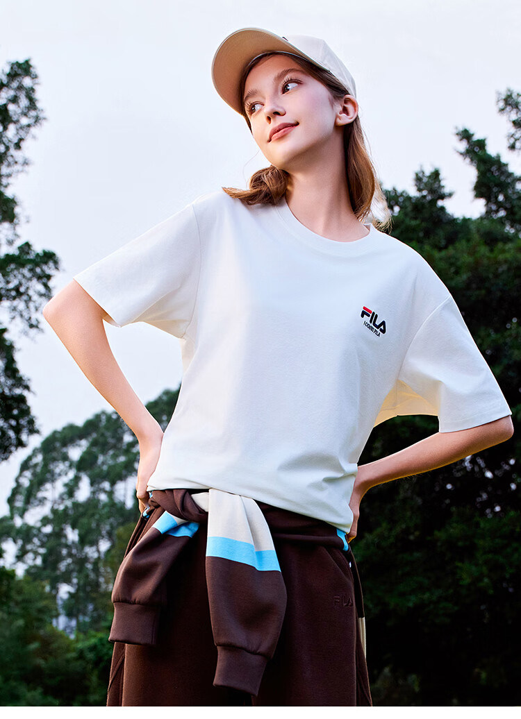 FILA 2026 Summer Moisture-Wicking Quick-Dry Couple Short Sleeve T-Shirt Fashionable Round Neck Casual Sun Protection Top 33