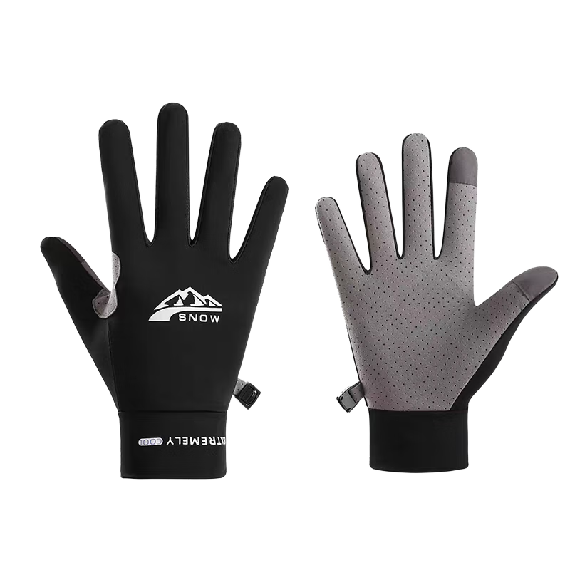 Jian Cai Sunscreen Gloves Women Non-Slip Quick-Dry Breathable Summer Thin Fingerless Ice Silk Fishing Gloves Outdoor Cycling Gloves Men