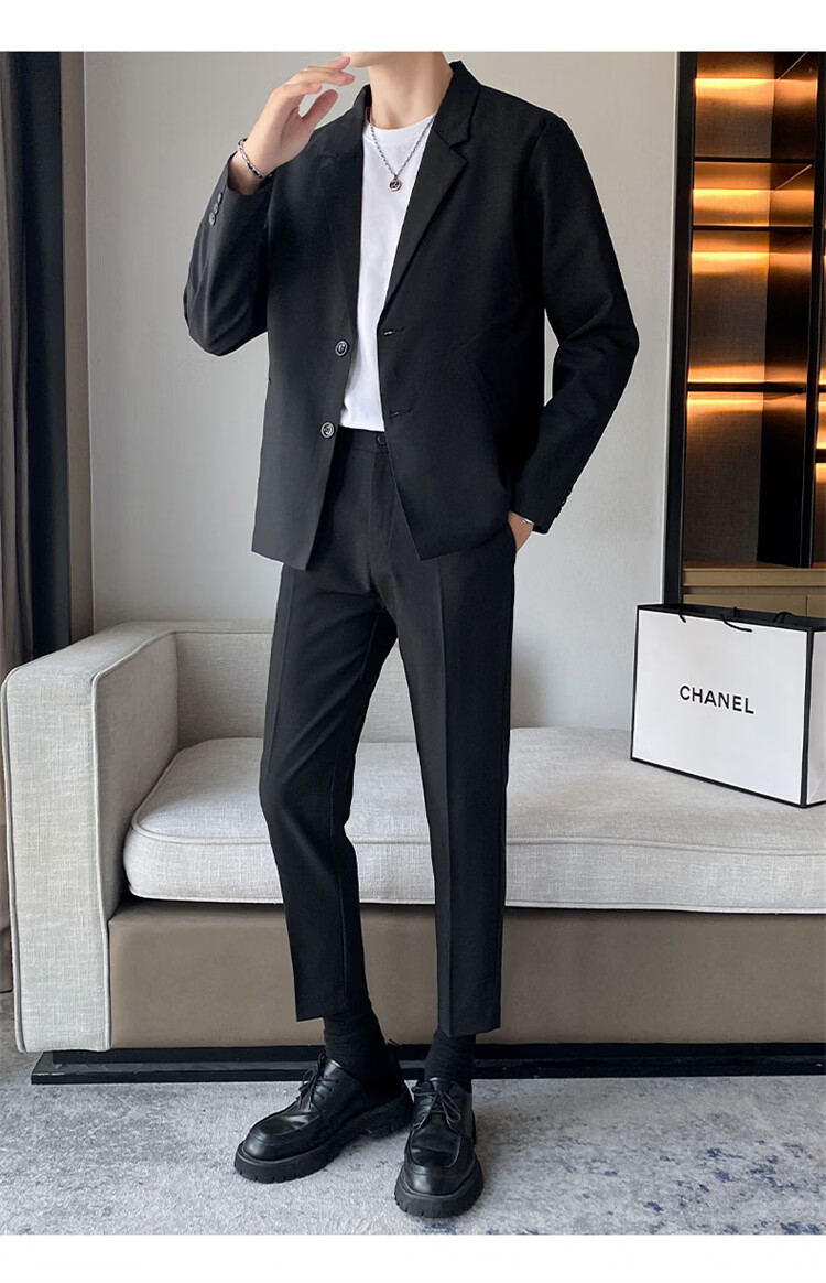 TUCANO Men's Casual Slim Fit Blazer Suit Jacket Korean Style Trendy Formal Groom Best Man Wedding Banquet 15