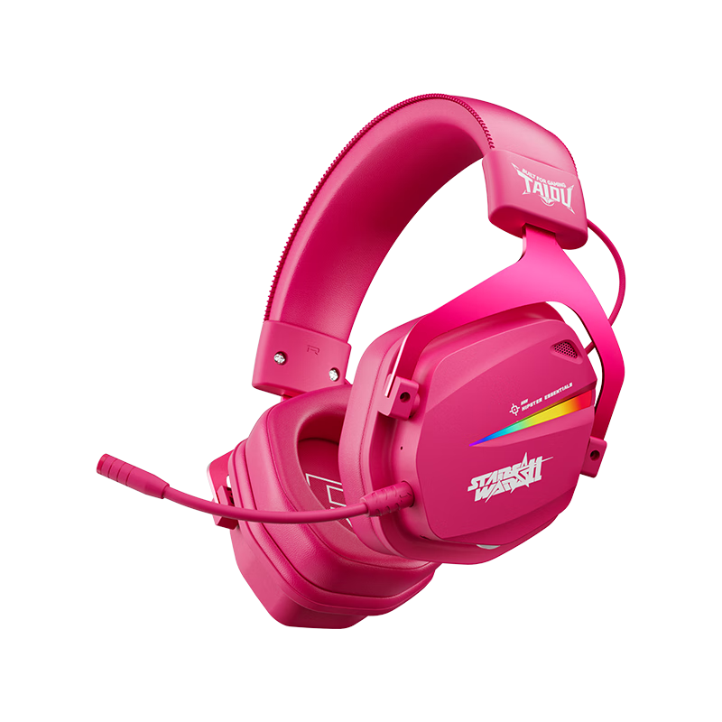 Taidu THS326 Four-Mode Gaming Headset Bluetooth Wireless Over-Ear 7.1 Surround Sound Wired Esports FPS Positional Audio Berry Red
