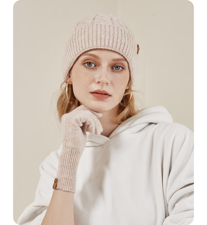ELLE 100% Wool Gloves Women Autumn Winter Outdoor Warm Fashion Knitted Touchscreen Compatible Driving Student Christmas 4