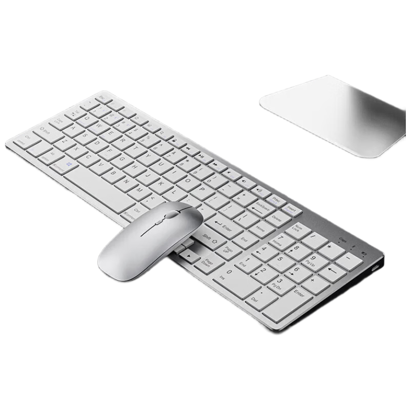 EWEADN Wireless Keyboard and Mouse Set Silent Bluetooth Dual-Mode Laptop Desktop Business Office Typing Portable Ultra-Thin Scissor-Switch Rechargeable Keyboard and Mouse Combo