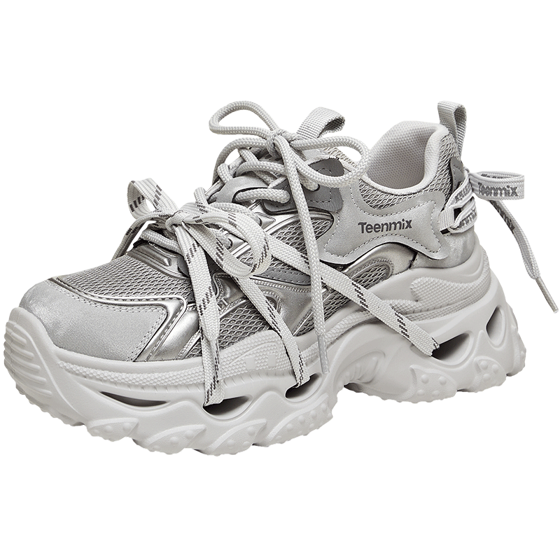 TEENMIX Butterfly Dance Platform Dad Sneakers Height Increasing Women's Casual Shoes Mall Same Style Sports Shoes Versatile Women's Shoes Galaxy Gray 37