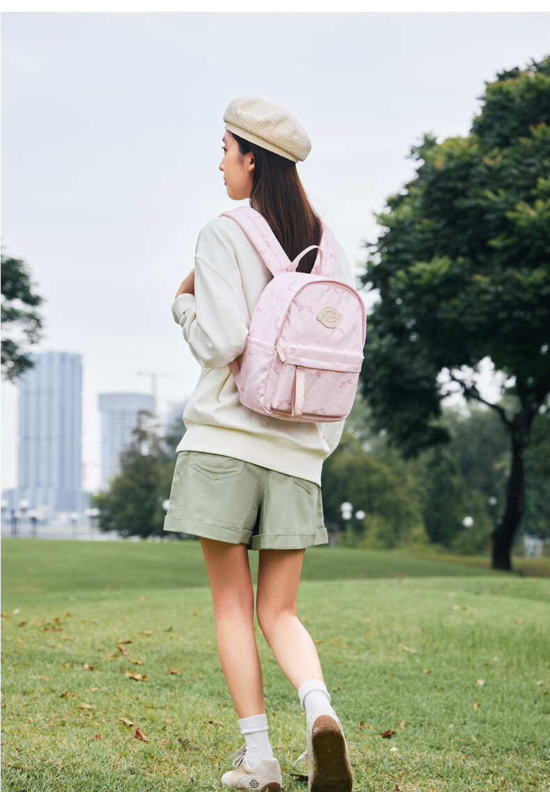 Dickies Women's Backpack Mini School Bag Pink Bowknot for High School and College Students Commuting and Classes 15