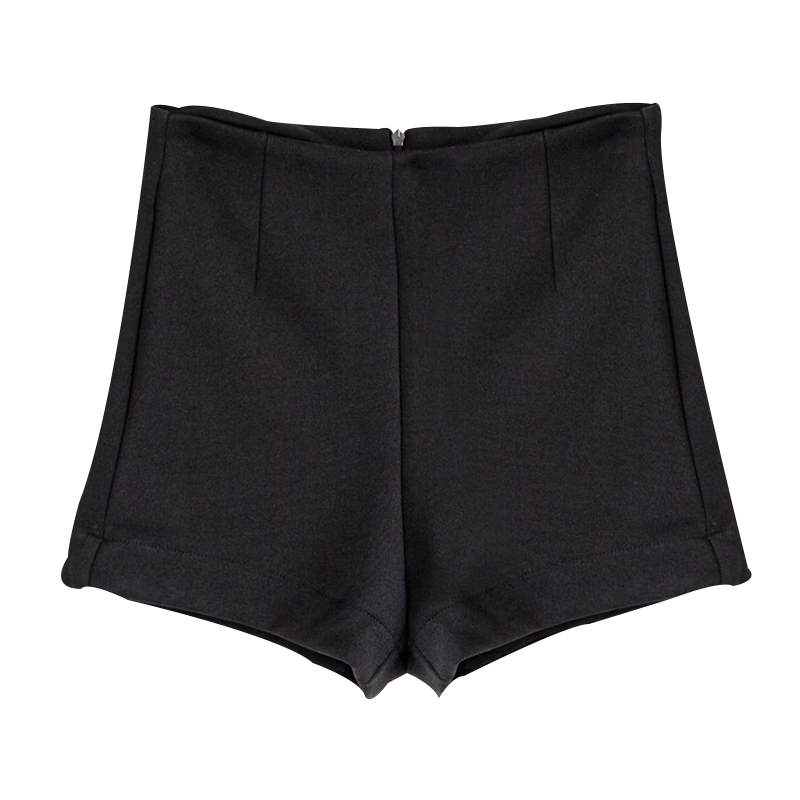 LangSha Women's Dress Shorts, 2025 Autumn Thin Style, Slim Fit, Black, Korean-Style Versatile, High-Waisted, Elastic Leggings, Hot Pants