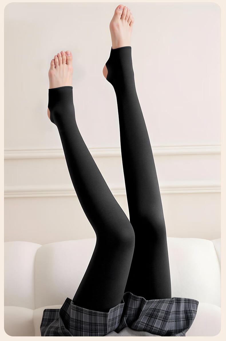 Avandi High Waist Slimming Thickened Fleece-Lined Warm Comfortable Women's Black Foot-Stomping Leggings for Autumn and Winter 8