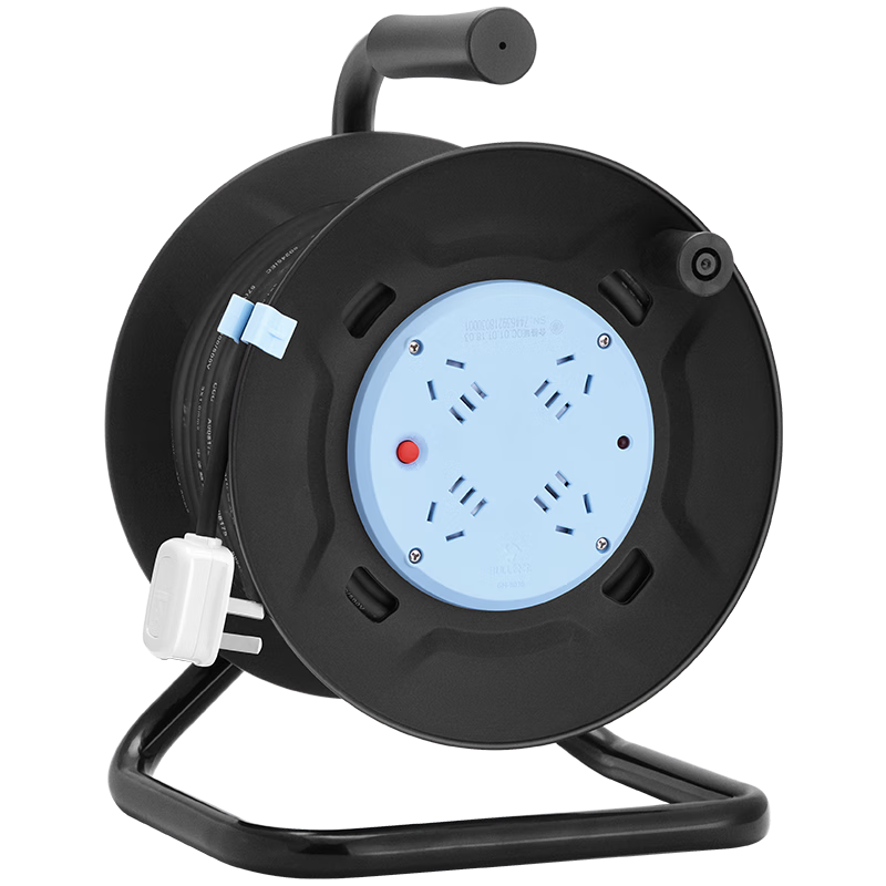 BULL Overheat Protection Cable Reel Socket/power Strip GN-8030, 4 Outlets, 30 Meters Cable Reel, for Engineering Use