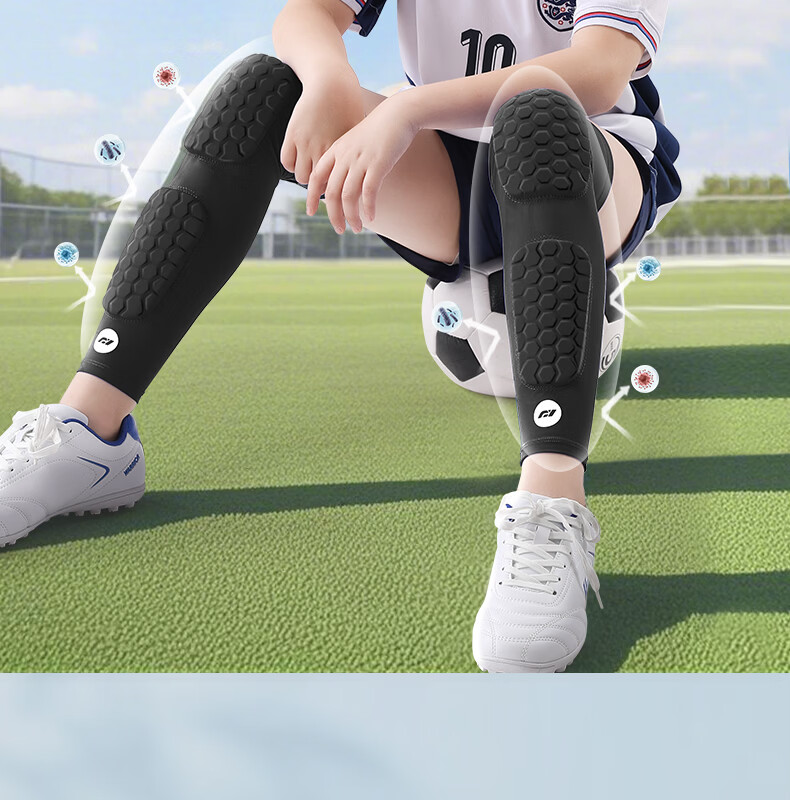FYOUGA Kids Knee and Shin Guards Football Shin Pads Basketball Protective Sports Gear Black M Pair 3