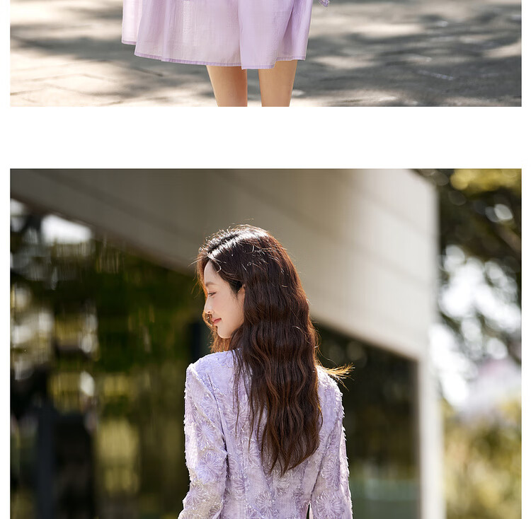 Vimly New Chinese Style Heavy Embroidery Dress Women Autumn New Long Sleeve Improved Qipao Purple M 13