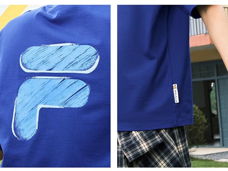 FILA FUSION Fashion Brand Zhang Hao Couple Knit Short Sleeve Shirt 2026 Spring Casual Loose Pure Cotton T-Shirt 52