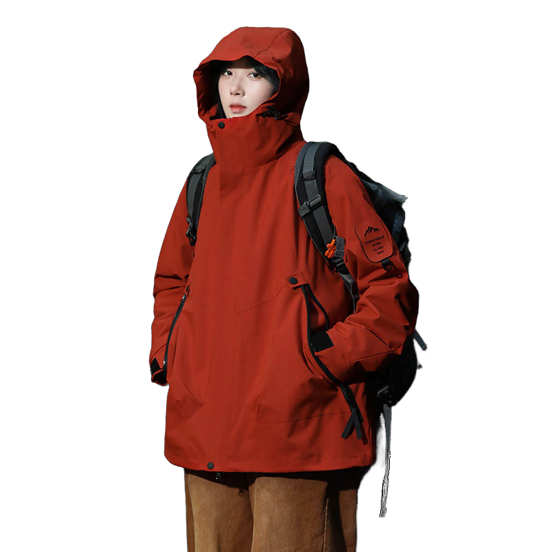 JEEP SPIRIT Outdoor Windproof Hiking Jacket Autumn Winter Couple Mountain Climbing Coat Men and Women