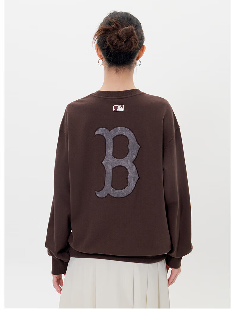 MLB Unisex Back Logo Large Print Crewneck Pullover Sweatshirt 25 Autumn New 3AMTM0654-50BKS-S 8